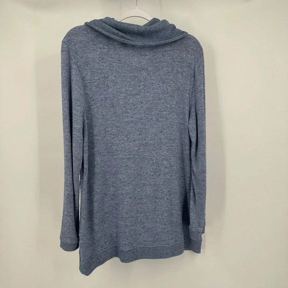 Chicos Womens Minimalist Cowl Neck Top Size 2 US M Contemporary Elevated Basic